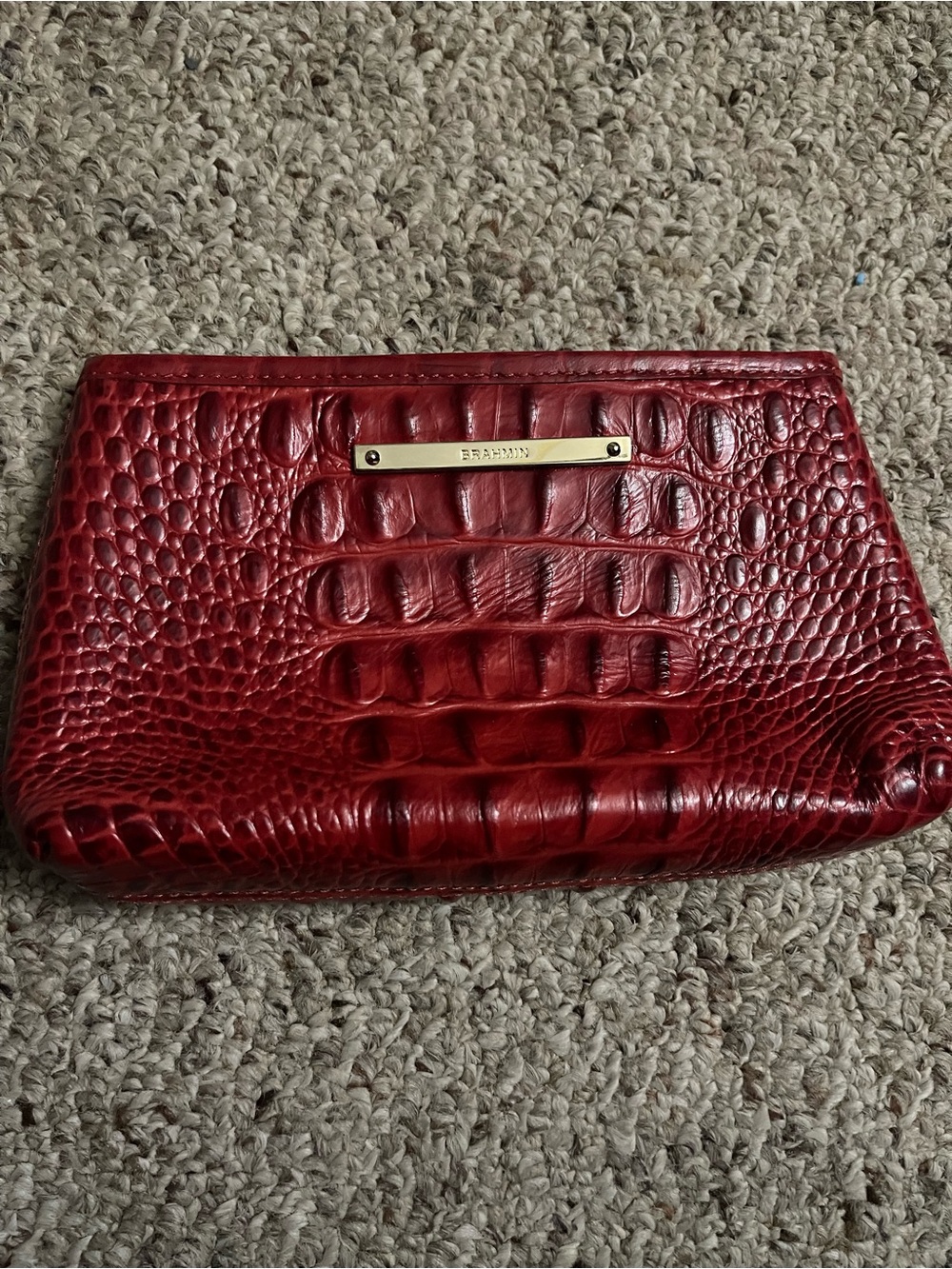 New no tag Brahmin Red Croc-Embossed Leather mini purse Clutch